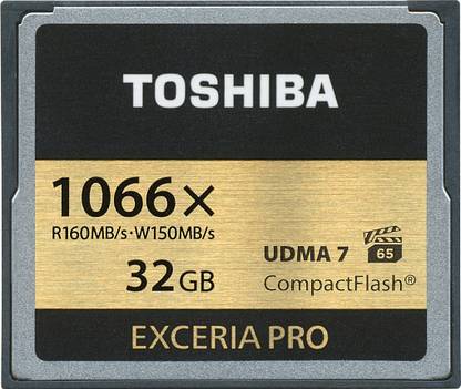 TOSHIBA EXCERIA PRO CF-032GSG-BL8 EXCERIA 32 GB Compact Flash 160 MB/s  Memory Card Compatible with Camera
