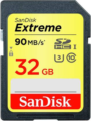 SanDisk SDSDXNE-032G-GNCIN 4K 32 GB Extreme HD Video Class 10 90 MB/s  Memory Card Compatible with Camera