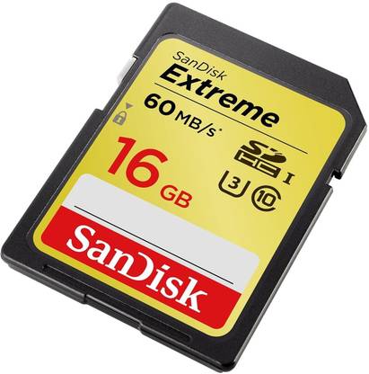 SanDisk SDSDXN-016G-G46 Extreme 16 GB Extreme SDHC Class 10 60 MB/S  Memory Card Compatible with Camera