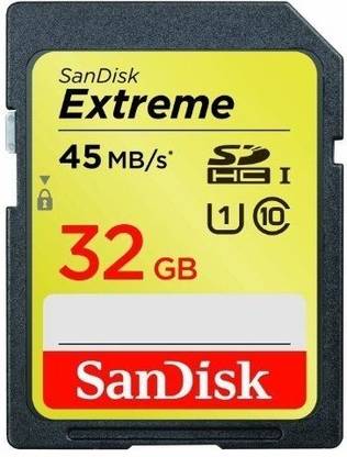 SanDisk Extreme SDHC32GB Extreme 32 GB Extreme SDHC Class 10 45 MB/S  Memory Card Compatible with Camera