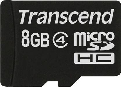 Transcend MicroSDHC 8GB Class 4 8 GB MicroSDHC Class 4  Memory Card Compatible with Mobile