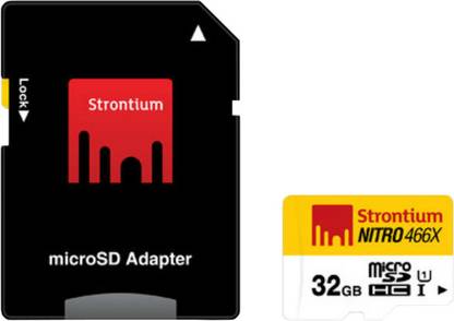 Strontium 32 GB MicroSDHC UHS-1 NITRO 466X Card Nitro 32 GB MicroSD Card Class 10 70 MB/s  Memory Card Compatible with Camera, Mobile