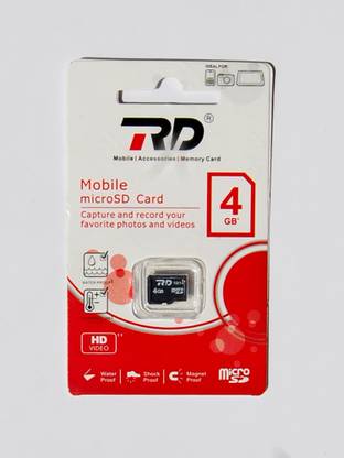 RD MicroSDHC 4GB 4 GB MicroSD Card Class 4  Memory Card Compatible with Mobile