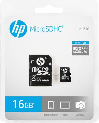 HP HFUD016-1U1 U1 16 GB MicroSD Card Class 10 90 MB/s  Memory Card Compatible with Camera, Mobile, Tablet