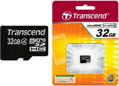 Transcend TS32GUSDC4 SDHC 32 GB MicroSD Card Class 4 4 MB/s  Memory Card Compatible with Mobile