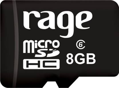 rage MicroSDHC 8GB 8 GB MicroSDHC Class 6  Memory Card Compatible with Mobile