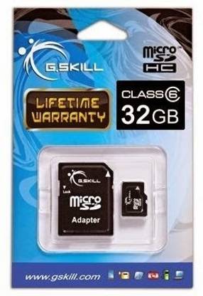 G Skills Micro SDHC 32GB Class 6 32 GB MicroSDHC Class 6  Memory Card Compatible with Camera, Mobile
