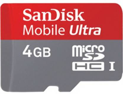 SanDisk Mobile Ultra 4 GB Class 6 Ultra 4 GB MicroSDHC Class 6  Memory Card Compatible with Mobile