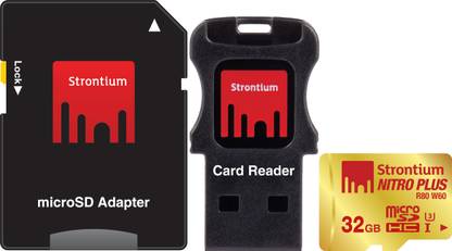Strontium Nitro plus 32 GB MicroSDHC UHS Class 3 80 MB/s  Memory Card