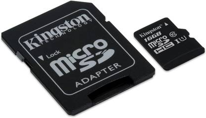 KINGSTON SDC10G2/16GBFR 16 GB MicroSDHC Class 10 80 MB/s  Memory Card Compatible with Mobile