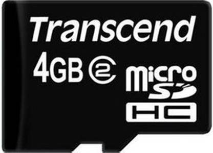 Transcend MicroSDHC 4GB 4 GB MicroSD Card Class 2  Memory Card Compatible with Mobile
