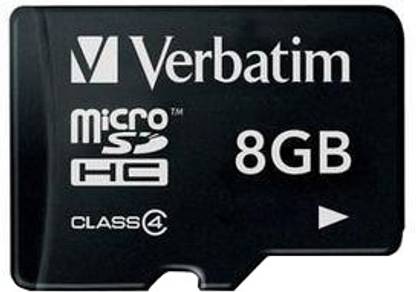 Verbatim Micro SDHC Card 8GB 8 GB MicroSDHC Class 4 4 MB/s  Memory Card Compatible with Mobile