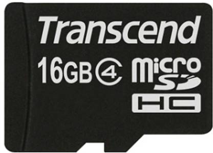 Transcend MicroSDHC 16GB Class 4 16 GB MicroSD Card Class 4  Memory Card Compatible with Mobile