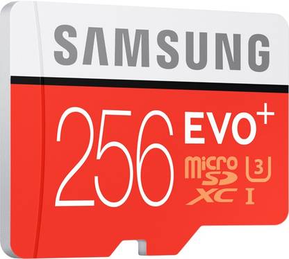 SAMSUNG Evo Plus 256 GB MicroSDXC Class 10 90 MB/s  Memory Card