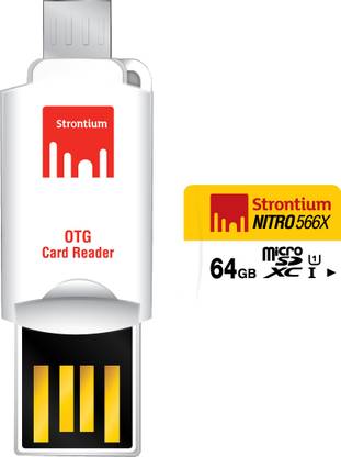 Strontium SRN64GTFU1T Nitro 64 GB MicroSDXC Class 10 85 MB/s  Memory Card Compatible with Mobile