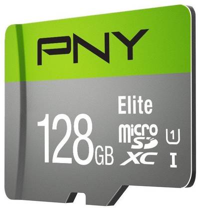 PNY P-SDU128U185EL-GE Elite 128 GB MicroSDXC UHS Class 1 85 MB/s  Memory Card Compatible with Mobile, Tablet