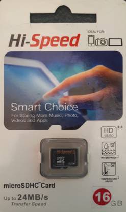 Hi-Speed microSDHC Card Normal 16 GB SD Card Class 10 24 MB/s  Memory Card Compatible with Mobile