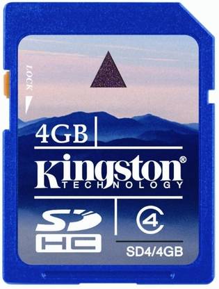 KINGSTON SD 4 GB Class 4 4 GB SDHC Class 4 20 MB/s  Memory Card Compatible with Camera, Mobile