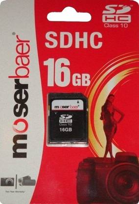 moserbaer SD Card 16GB Class 10 16 GB SDHC Class 10  Memory Card Compatible with Camera, Mobile