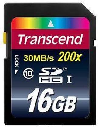 Transcend 16 GB SDHC Class 10 30 MB/S  Memory Card