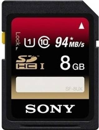 SONY SF-8Ux/T 1 IN 31237625 8 GB SDHC Class 10 94 MB/s  Memory Card Compatible with Camera, Mobile