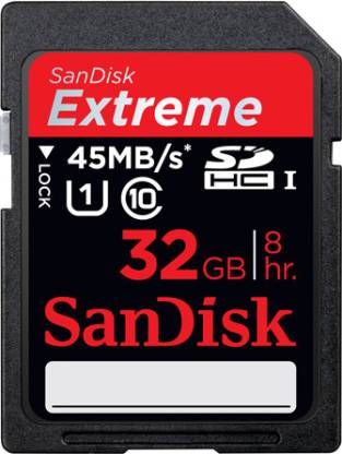 SanDisk Extreme 32 GB SDHC Class 10 45 MB/s  Memory Card