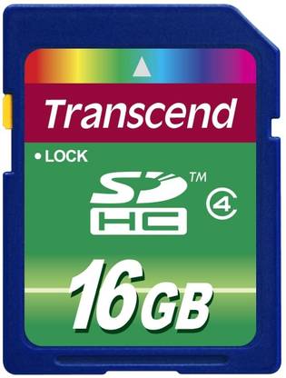 Transcend SD 16GB Class 4 16 GB SDHC Class 4  Memory Card Compatible with Camera, Mobile