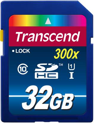 Transcend SDHC Card 32GB 300x 32 GB SDHC Class 10 45 MB/S  Memory Card Compatible with Camera