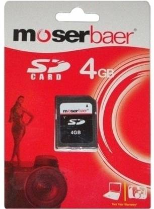 moserbaer SD Card 4GB Class 4 4 GB SDHC Class 4  Memory Card Compatible with Camera, Mobile