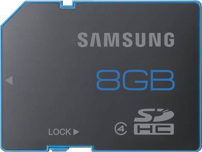 SAMSUNG 8 GB SDHC Class 4 (MB-SS8GB) 8 GB SDHC Class 4 24 MB/s  Memory Card Compatible with Camera, Mobile