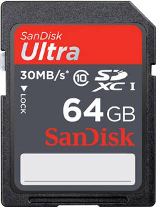 SanDisk Ultra 64 GB SDXC Class 10 30 MB/s  Memory Card