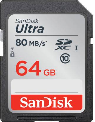 SanDisk Ultra SDXC Ultra 533X 64 GB SDXC Class 10 80 MB/s  Memory Card Compatible with Camera