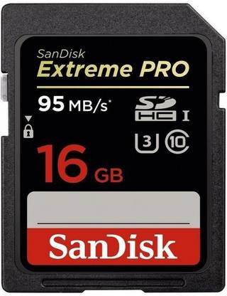 SanDisk UHS-I U3 extreme pro 16 GB SDXC Class 10 95 MB/s  Memory Card Compatible with Camera