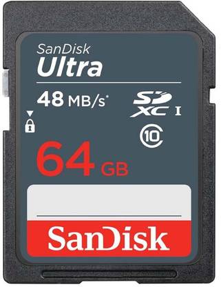 SanDisk SDSDUNB-064G-GN3IN 320X Camera 64 GB Ultra SDHC Class 10 100 MB/s  Memory Card Compatible with Camera