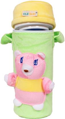 OLE BABY 3D Pop Out Plush Soft Toy Single Portable Infant Feeding Milk Food Bottle Thermal Warmer Holder (Upto 250ml each)