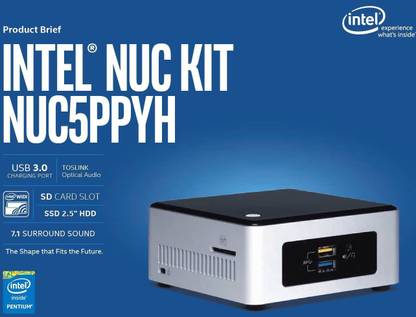 Intel NUC5PPYH - N3700, N3700, 0 GB Graphics Card, DDR3, SATA 2.5" HDD Mini PC