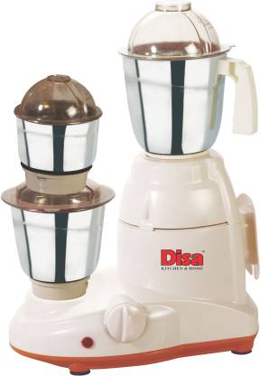 Disa Delite DS-01 550 W Mixer Grinder (3 Jars, Cream)