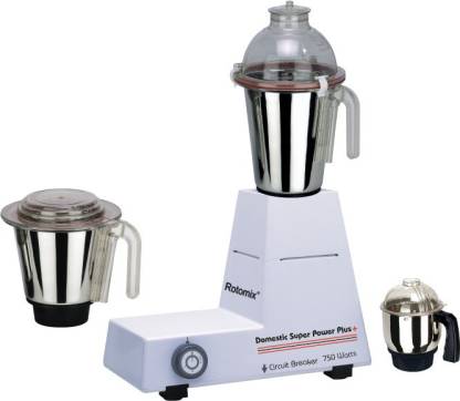 Rotomix Domestic Plus S5 750 W Mixer Grinder (3 Jars, White)