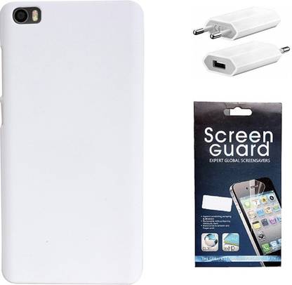 Hermit Back Cover Plus Screen Guard Plus USB Charger For Xiaomi Mi5 -White Accessory Combo