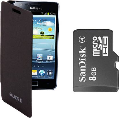 Kolor Edge Cover for Samsung Galaxy S2 (black) with Sandisk 8GB Memory Card Accessory Combo