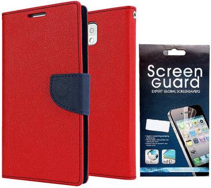 Coverage Coverage Flip cover with Screen Guard for Microsoft Lumia 540 Red Accessory Combo