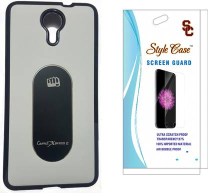 STYLE CASE MICROMAX CANVAS XPRESS 2 E313 BACK COVER WITH 1 SCREEN GUARD WHITE Accessory Combo