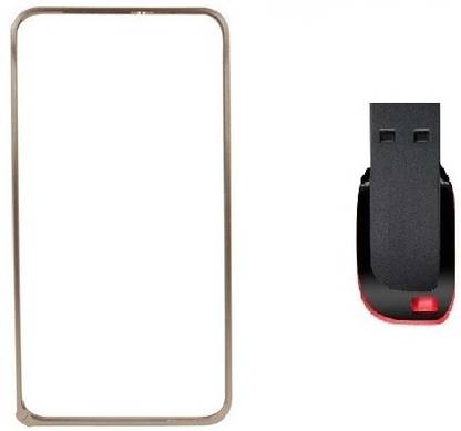 Metly Bumper case for Sony Xperia Z3 D6653 color Gold with Pendrive 4GB Accessory Combo