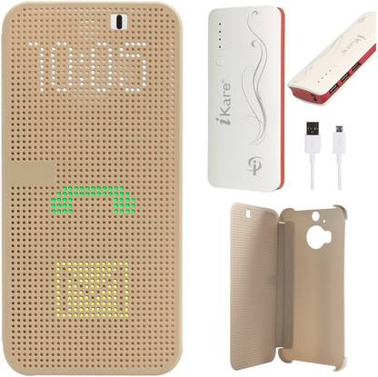 DMG Dot View Interactive Flip Cover Case for HTC One M9 Plus ,10000 mAh Power Bank Accessory Combo