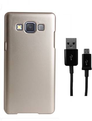 Coverage Coverage Back Cover + Data Cable For Samsung Tizen Z1 - Golden Accessory Combo