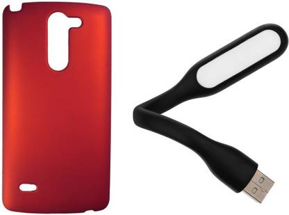 Toppings Hard Case Cover With USB LED Light For LG G3 Stylus D690 Accessory Combo