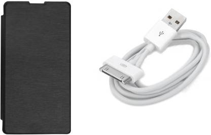 Premium Design Iphone 4 Cable+Flipcover Motorola Moto G(1st Generation) Accessory Combo
