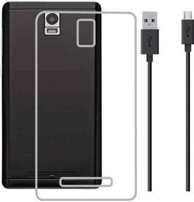 RK Mobiles Transparent Back Cover and Micro Usb for XOLO Era Accessory Combo