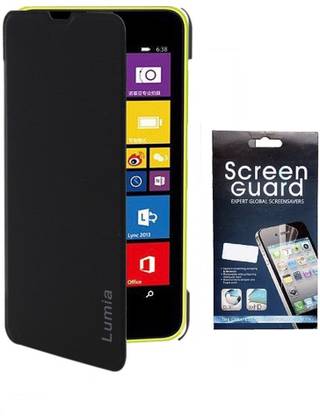 RDcase RDcase Flip Cover + Screen Protector For Microsoft Lumia 540 Black Accessory Combo