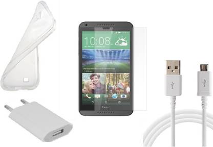 A1 Global HD USB Charger+USB Cable+Back Cover+Temper for HTC Desire 816 Accessory Combo
